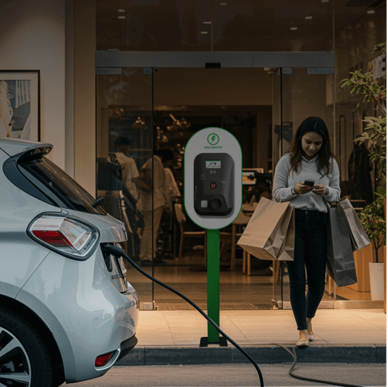 Electric Vehicle charging at a shopping mall